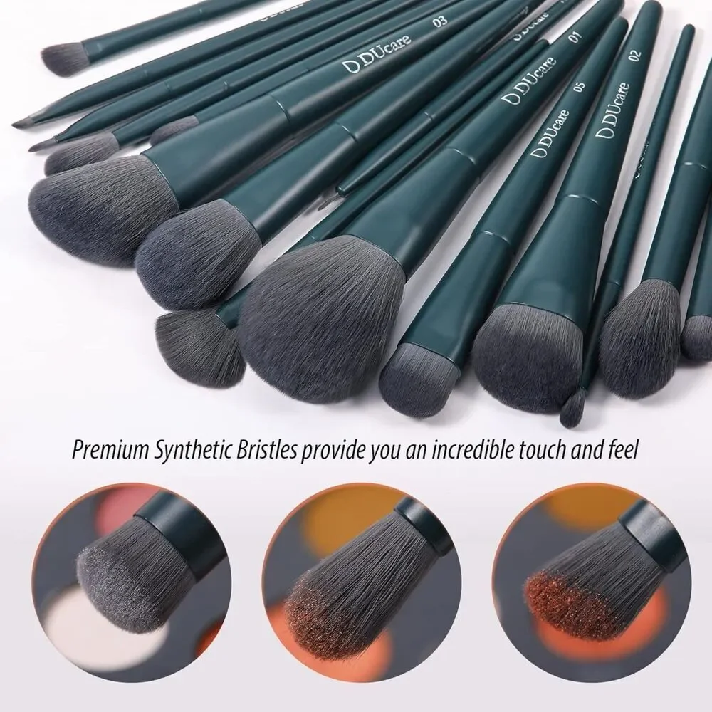 DUcare 17pcs Professional Brushes With 1pc Cleaning Mat And 1pc Makeup Sponge